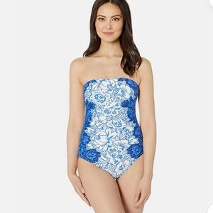 Lauren Ralph Lauren Hawaiian Bandeau Underwire One Piece Swimsuit - Size 6